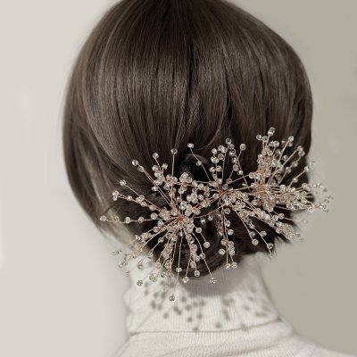 2 Piece Handmade Beaded Snowflake-shaped Hair Clip